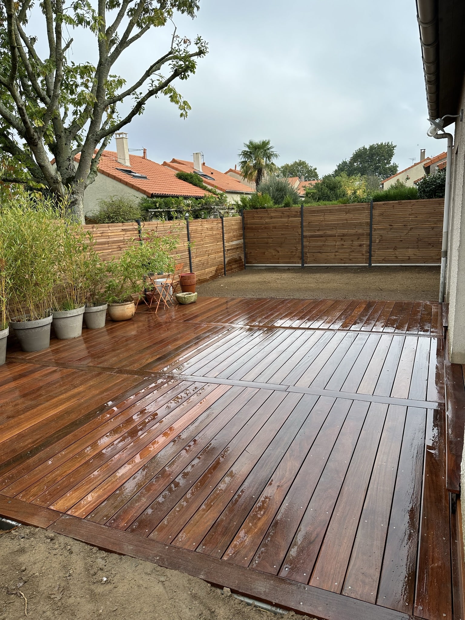 Terrasse et claustra en bois